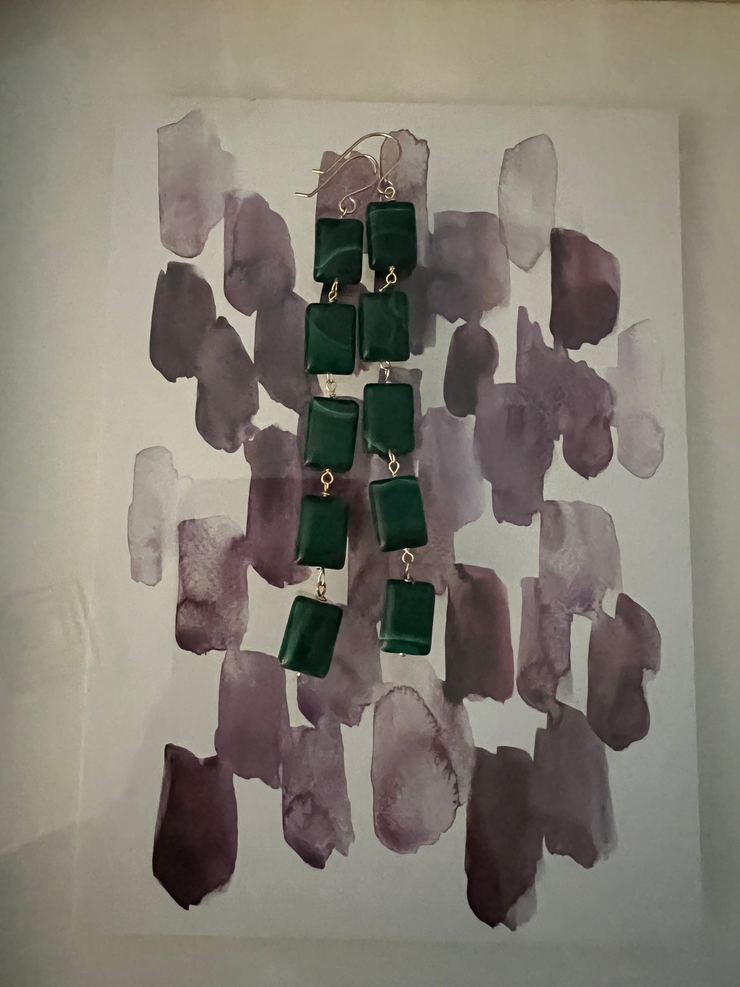 Malachite Waterfall Earring