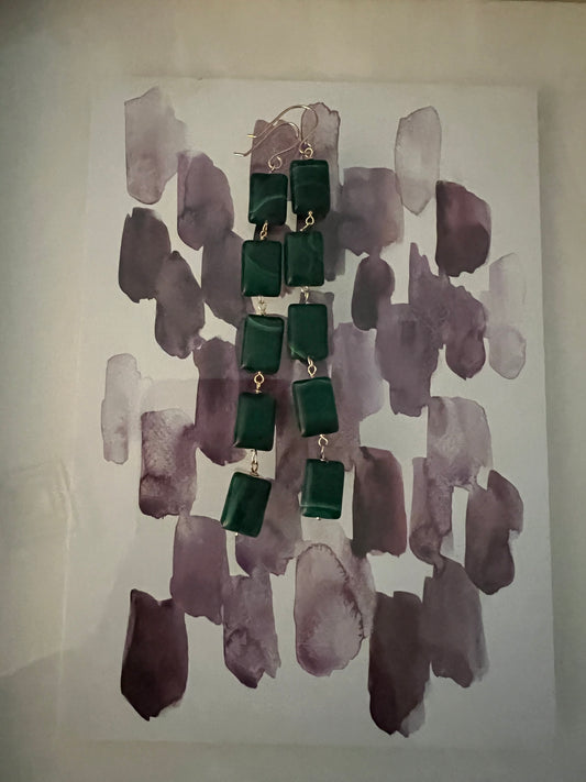 Malachite Waterfall Earring