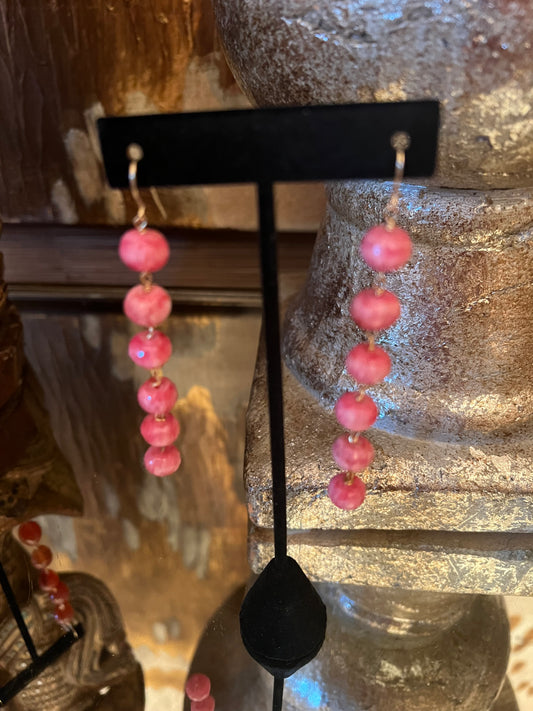 Rhodonite Waterfall Earring