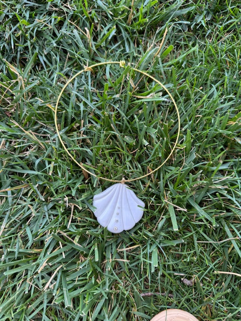 Gemstone Shell Necklace